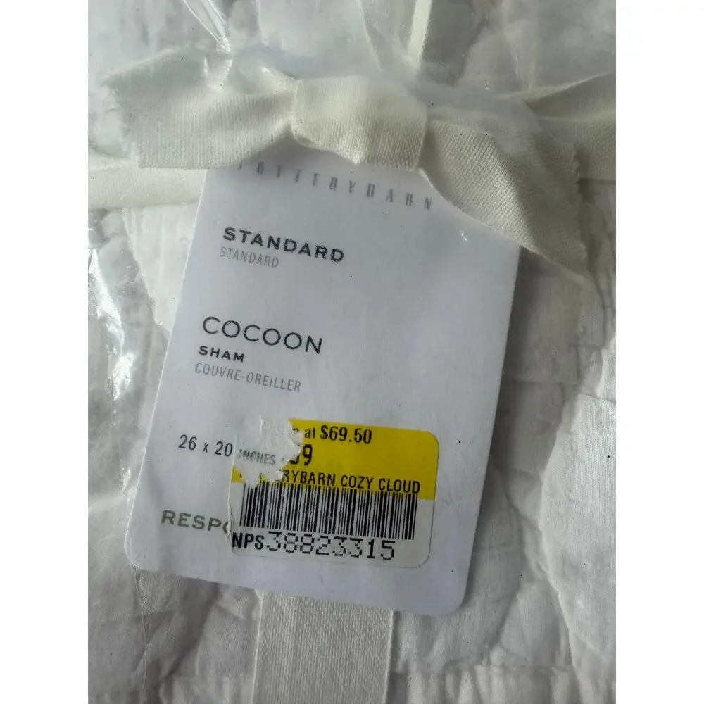 Pottery Barn Voile Quilted Sham Set of 2 White